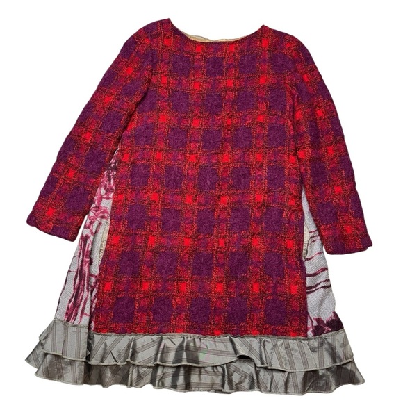 💃 Philosophy Di Alberta Ferretti Dress ❤️ Plaid Wool Satin Lined Italy Size M ✨